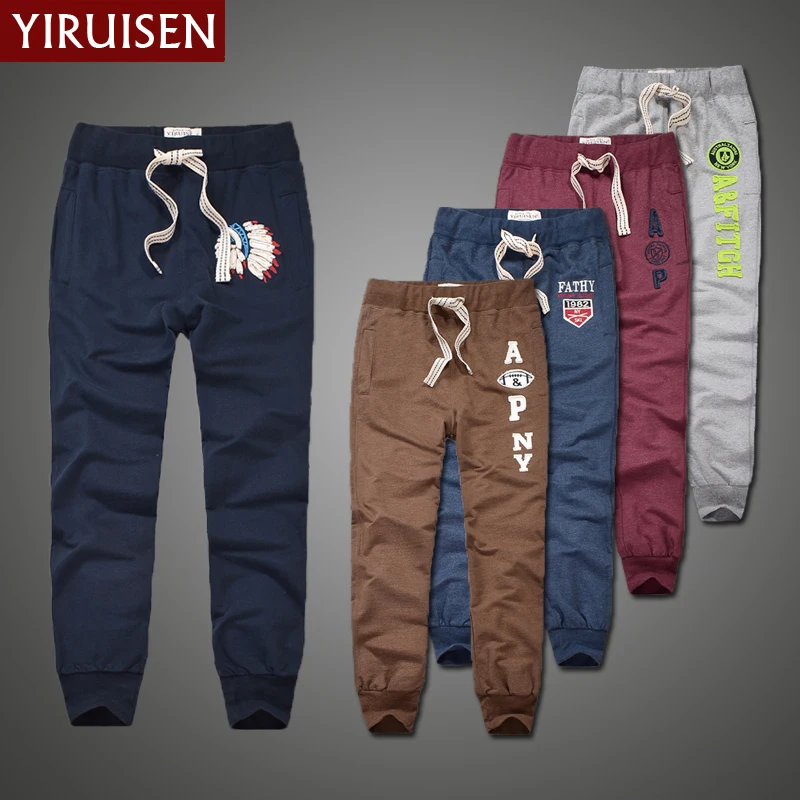 Top Trends: Wholesale YiRuiSen Brand 100% Cotton Lightweight Sweatpants For Men Patchwork Casual Long Sweat Pants Men Autumn Clothing Shoppable Styles