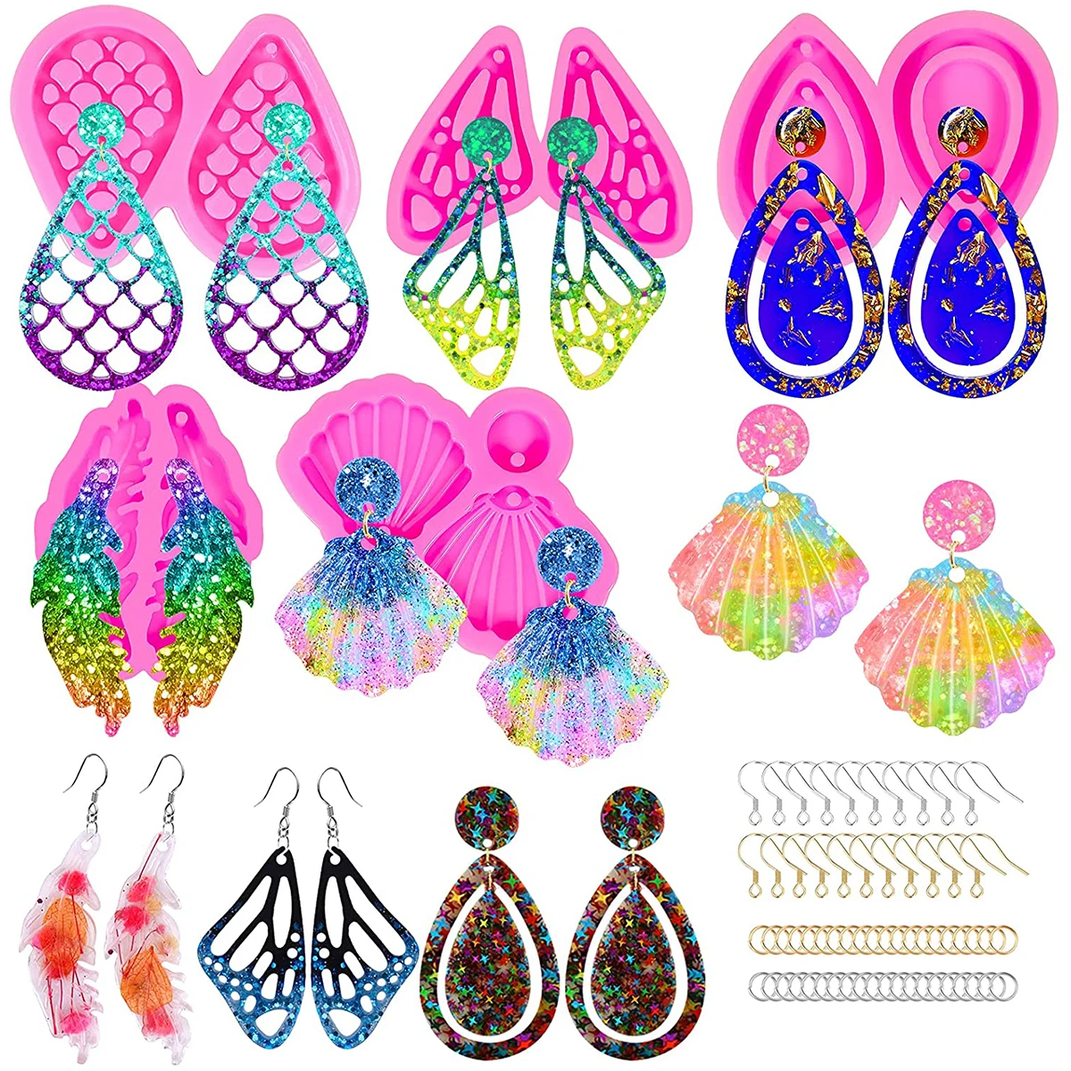 Top Trends: Earring Silicone Resin Molds Butterfly Wing Fish Tail Shells Epoxy Mold For DIY Necklace Keychain Jewelry Making Handmade Crafts Shoppable Styles