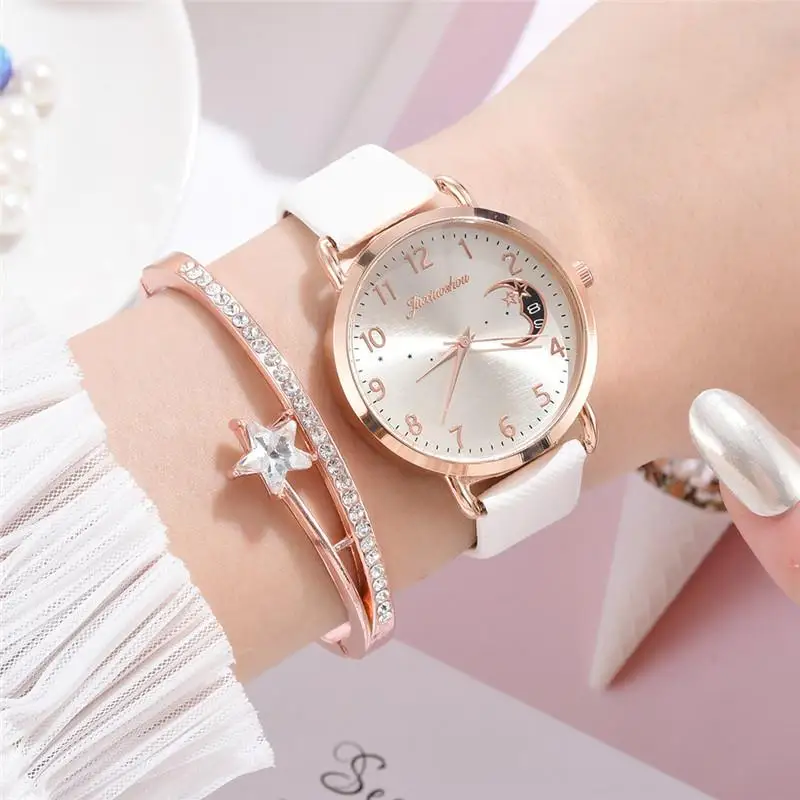 Top Trends: Women Fashion White Watch Quartz Leather Ladies Wristwatches 2023 New Brand Simple Number Dial Woman Clock Montre Femme Shoppable Styles