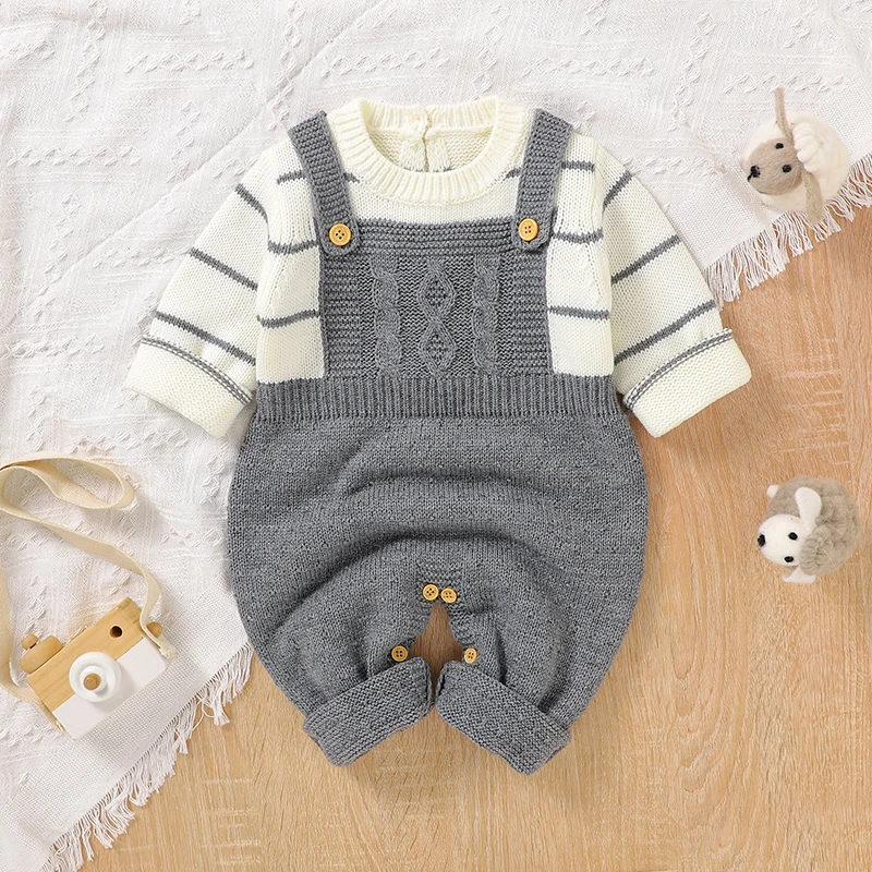 Top Trends: Baby Romper Knitted Solid Newborn Girls Jumpsuit Outfits Long Sleeve Autumn Toddler Infant Boys Clothing Fashion Sling Playsuits Shoppable Styles