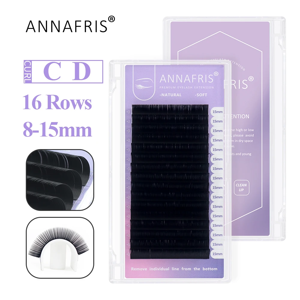 Top Trends: ANNAFRIS 16Rows C D DD Curl Individual Faux Mink Matte Eyelashes Extension Natural Soft Premium Classic Volume Lashes Maquiagem Shoppable Styles