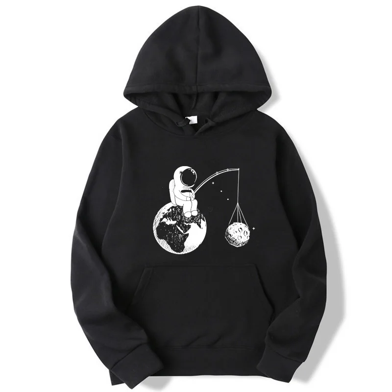 Top Trends: Fashion Brand Men's Hoodies Astronaut Funny Design Printing Blended Cotton Spring Autumn Male Casual Hip Hop Sweatshirts Hoodie Shoppable Styles