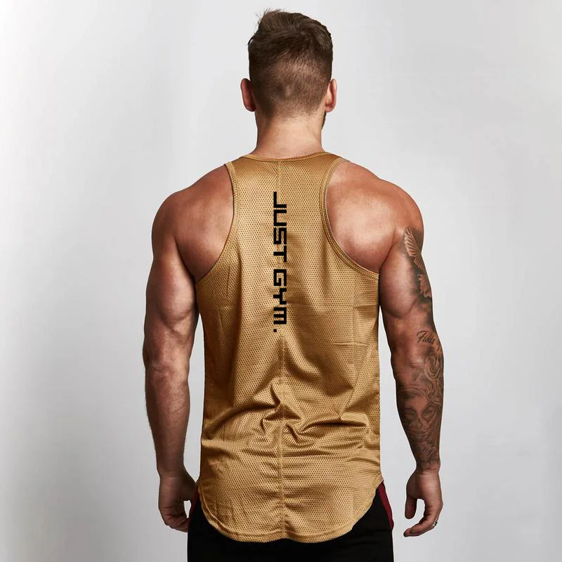 Top Trends: Brand Casual New Mesh Fashion Clothing Sleeveless Shirts Tank Top Men Bodybuilding Workout Gym Vest Fitness Men's Sport Singlets Shoppable Styles - Image 6