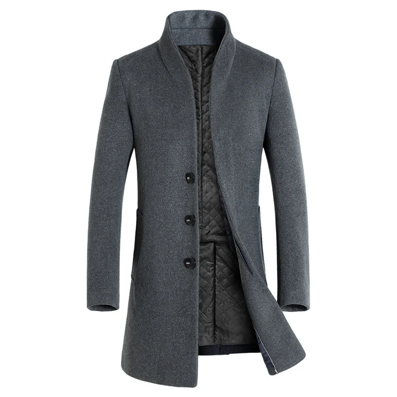 Top Trends: New Autumn Winter Brand Men Wool Blends Coats Fashion Solid Color Middle Long Overcoat Luxury Business Casual Wool Coat S-3XL Shoppable Styles