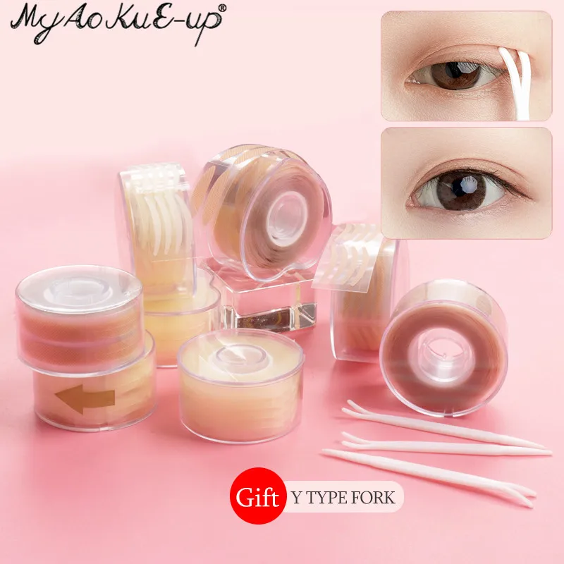 Top Trends: 600Pcs / Box Big Eyelid Tape Sticker Double Fold Self Adhesive Eyelid Tape Stickers S / L Makeup Clear Beige Invisible Tool Shoppable Styles