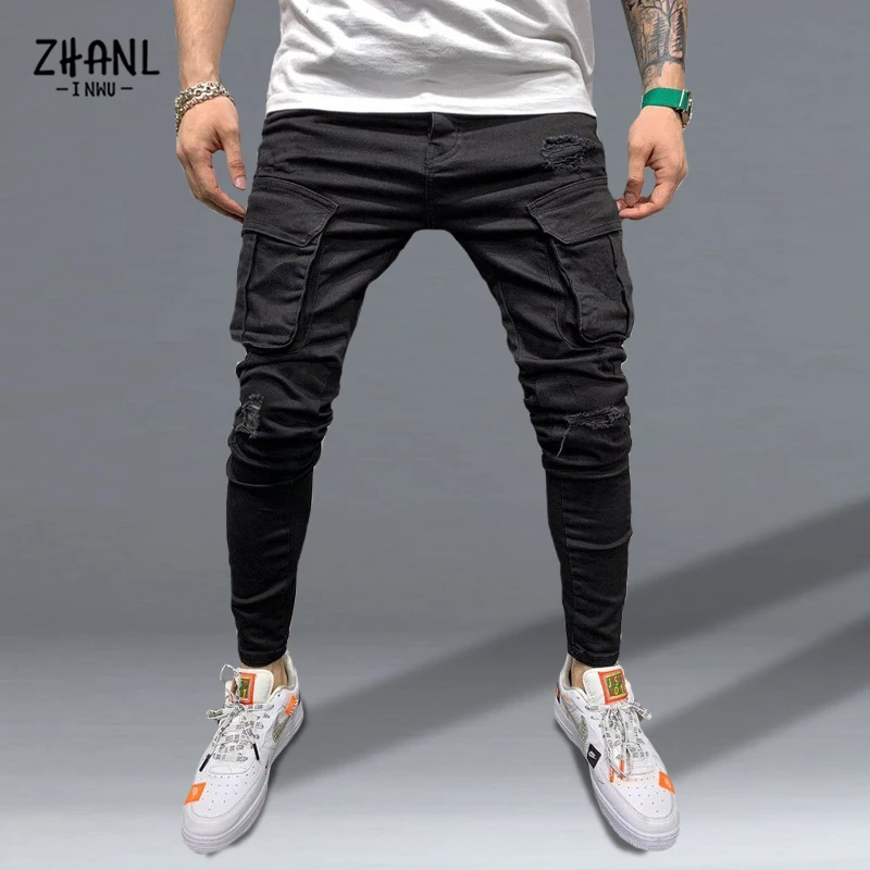 Top Trends: Mens Stretchy Skinny Ripped Jeans Men Slim Fit Denim High Quality Jean Fashion Sweatpants Hip Hop Trousers Jogger Pencil Pants Shoppable Styles - Image 5