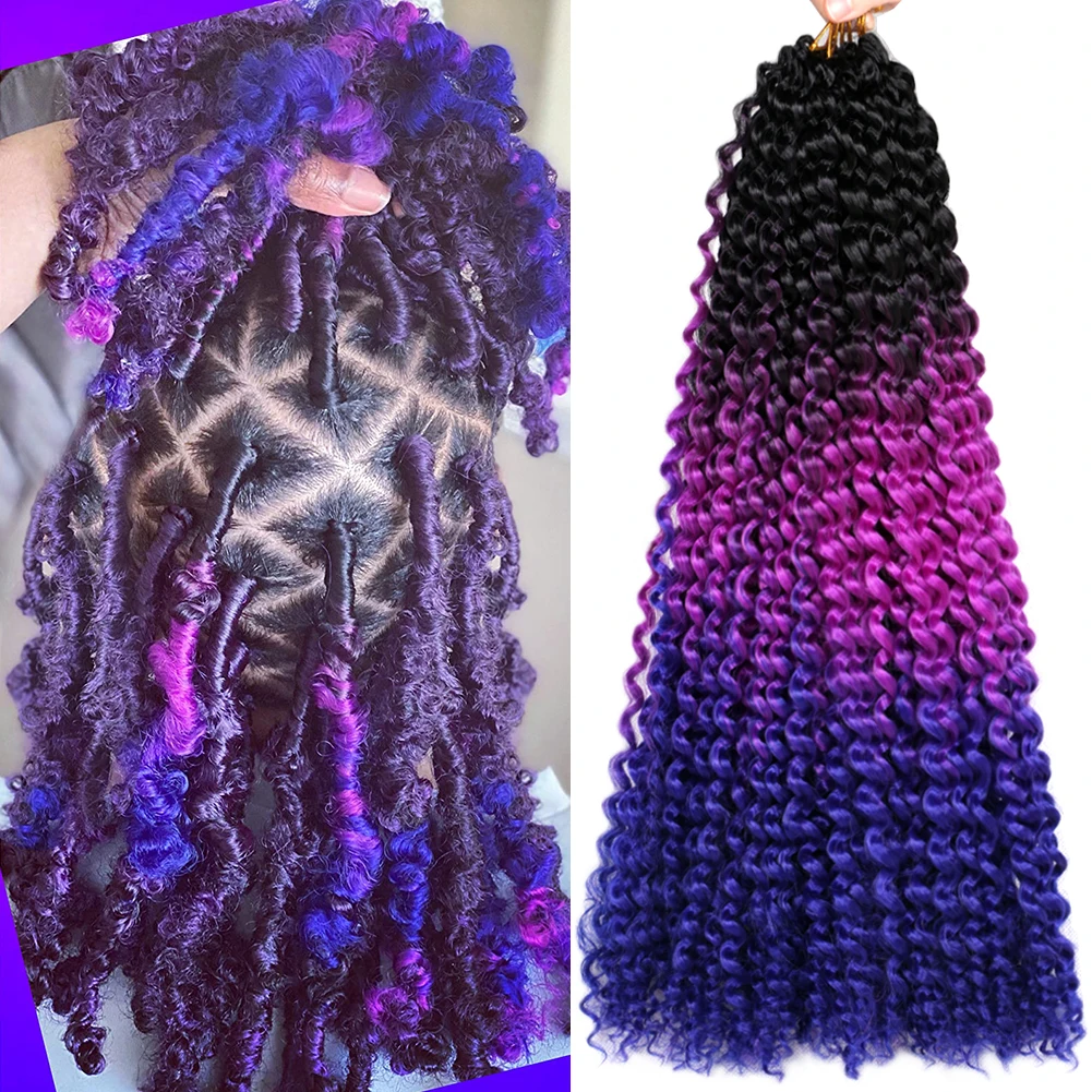 Top Trends: Passion Twist Crochet Hair 18 Inch Water Wave Crochet Braids Bohemian Ombre Braiding Hair Extensions For Butterfly Locs Shoppable Styles