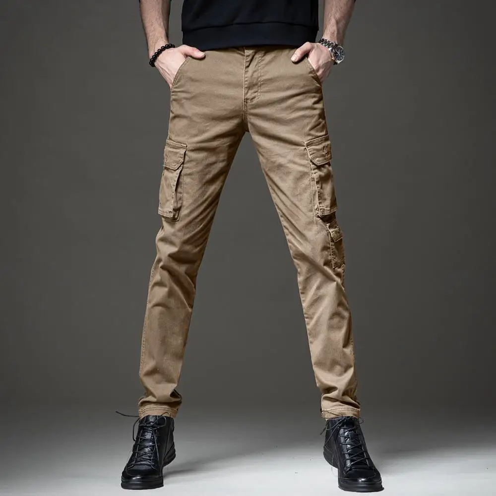 Top Trends: Autumn Military Tactical Black Cargo Pants Men Casual Cotton Straight Slim Stretch Trousers Shoppable Styles - Image 5