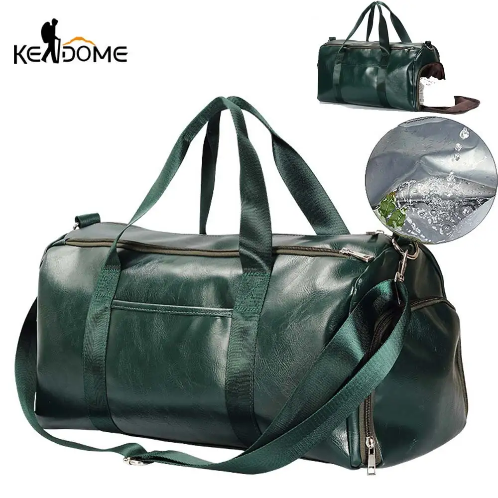 Top Trends: Gym Bag Leather Duffle Shoulder Bags Shoe Compartment Waterproof Outdoor Travel Large Capacity Sport Fitness Handbag X163D Shoppable Styles