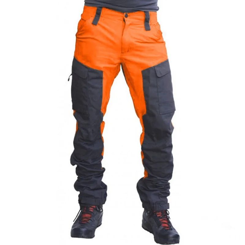 Top Trends: Male The New Color Matching Pants Slim Fashion Men's Work Casual Locomotive Car Trousers Zipper Multi-Pocket Long Cargo Pants Shoppable Styles