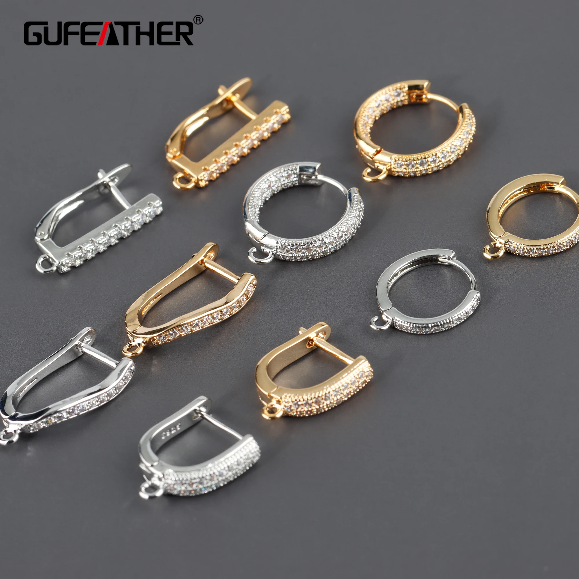 Top Trends: GUFEATHER M806, jewelry Accessories, pass REACH, nickel Free, 18k Gold Rhodium Plated, copper, clasp Hooks, jewelry Making, 10pcs / lot Shoppable Styles