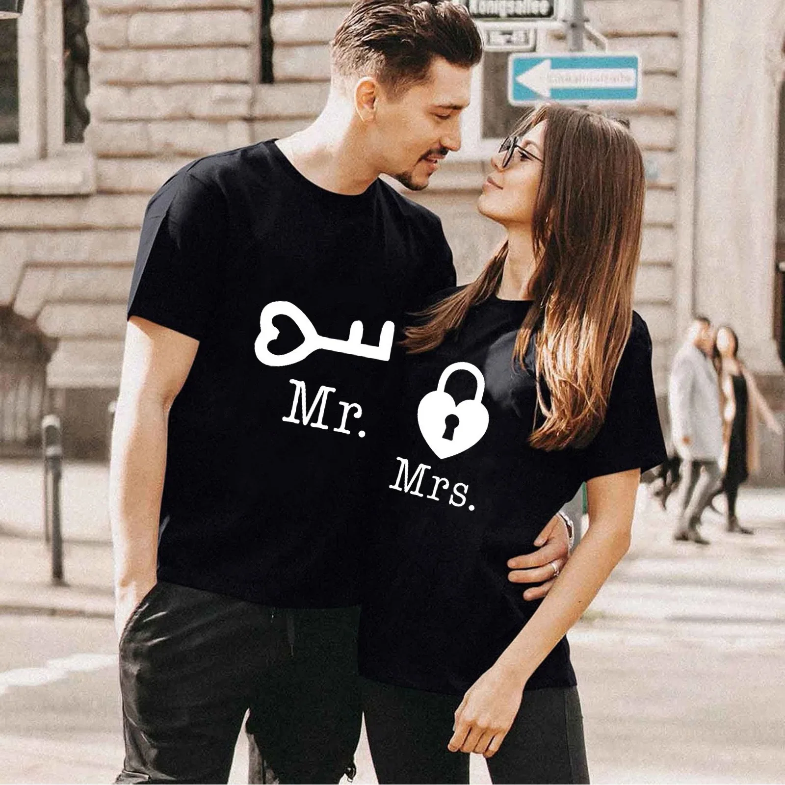 Top Trends: Couples T Shirt Heart Key Lock Mr Mrs Print Couple Tshirt Summer King Queen T-shirt Casual O-Neck Tops Lovers Tee Shirt Shoppable Styles