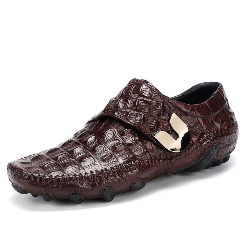 Top Trends: Luxury Driving Shoes Mens Shoes Genuine Leather Shoes Loafer Cow Leather Crocodile Pattern Hasp Casual Shoes Zapatos Hombre Shoppable Styles