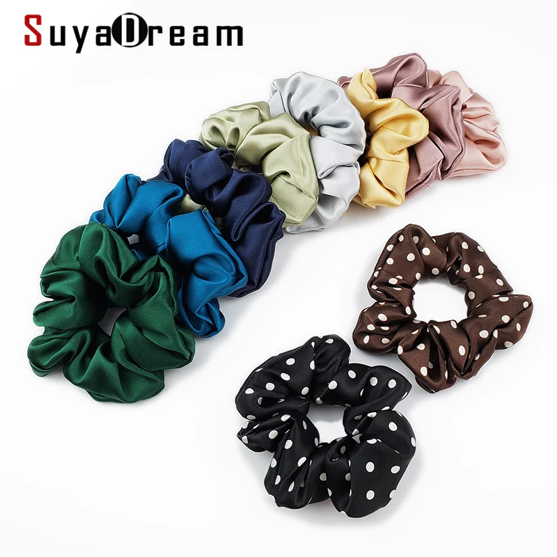 Top Trends: SuyaDream Woman Silk Elastic Hair Ties 19mm 100% Mulberry Silk Solid Solid Hairband Healthy Hair Smoother Headwear Shoppable Styles