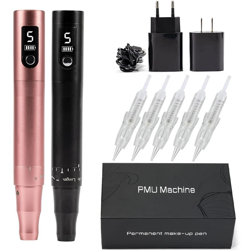 Top Trends: Wireless PMU Machine Tattoo Pen Kit Professional Microshading Machine Supplies Device For Permanent Makeup Shading Lips Eyebrow Shoppable Styles