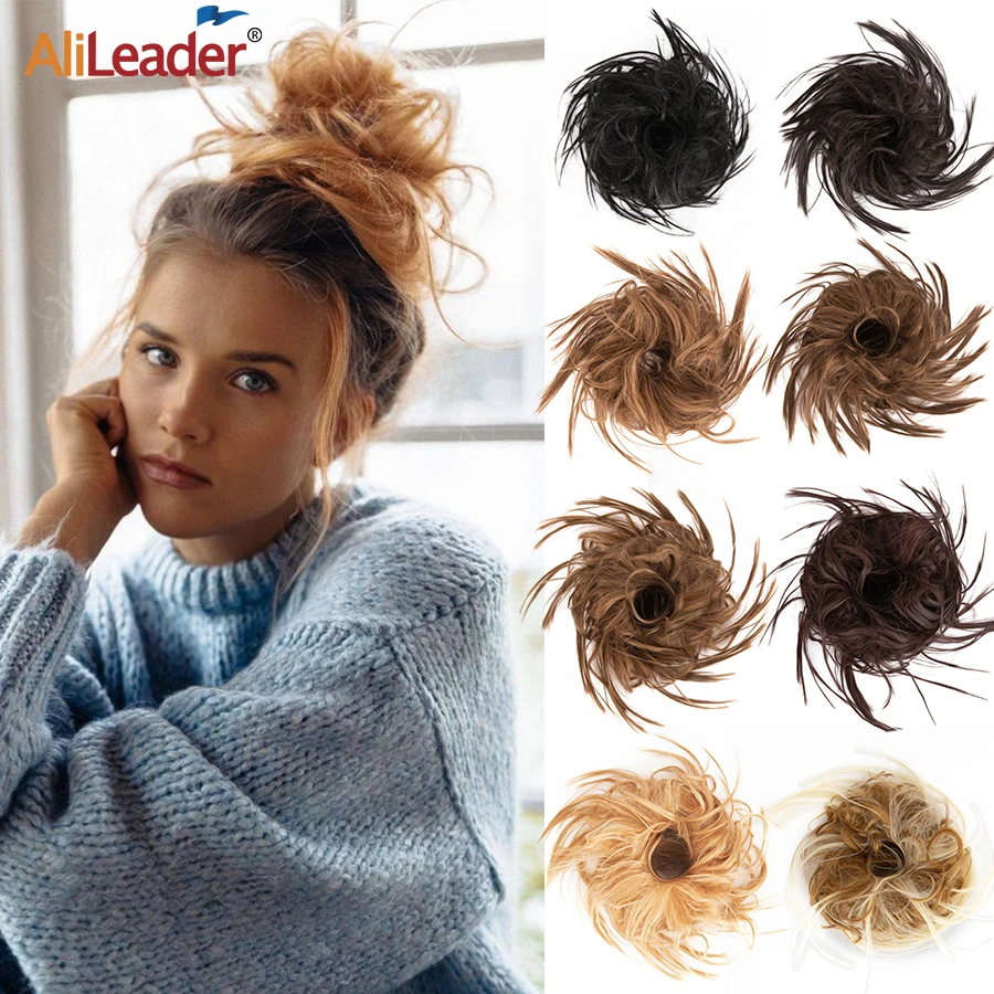 Top Trends: Alileader Synthetic Curly Hair Bun Elastic Rubber Band Donut Synthetic Short Curly Tail Extensions Messy Scrunchie Chignon Bun Shoppable Styles