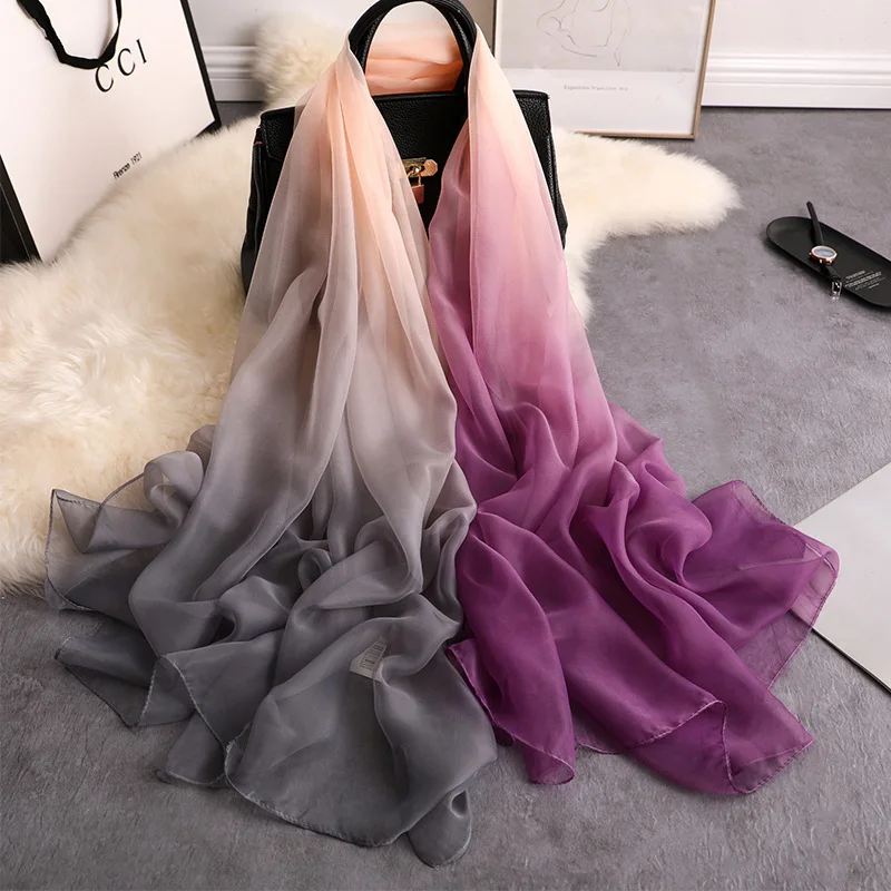 Top Trends: 2022 Summer Silk Scarf For Women Shawls And Wraps Fashion Large Size Scarves Pashmina Beach Stoles Foulard Lady Echarpe Hijabs Shoppable Styles