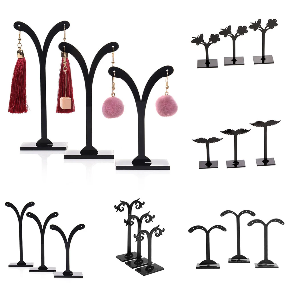 Top Trends: 3Pcs Acrylic Crotch Earring Ear Studs Jewelry Rack Display Stand Earrings Necklace Storage Hanger Holder New Jewelry Stand 2021 Shoppable Styles