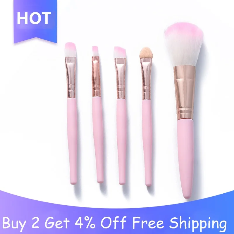 Top Trends: 5 Pcs Mini Makeup Brushes Set Tool Cosmetic Eye Shadow Foundation Blush Women Protable Travel Beauty Make Up Brush Maquiagem Shoppable Styles - Image 2