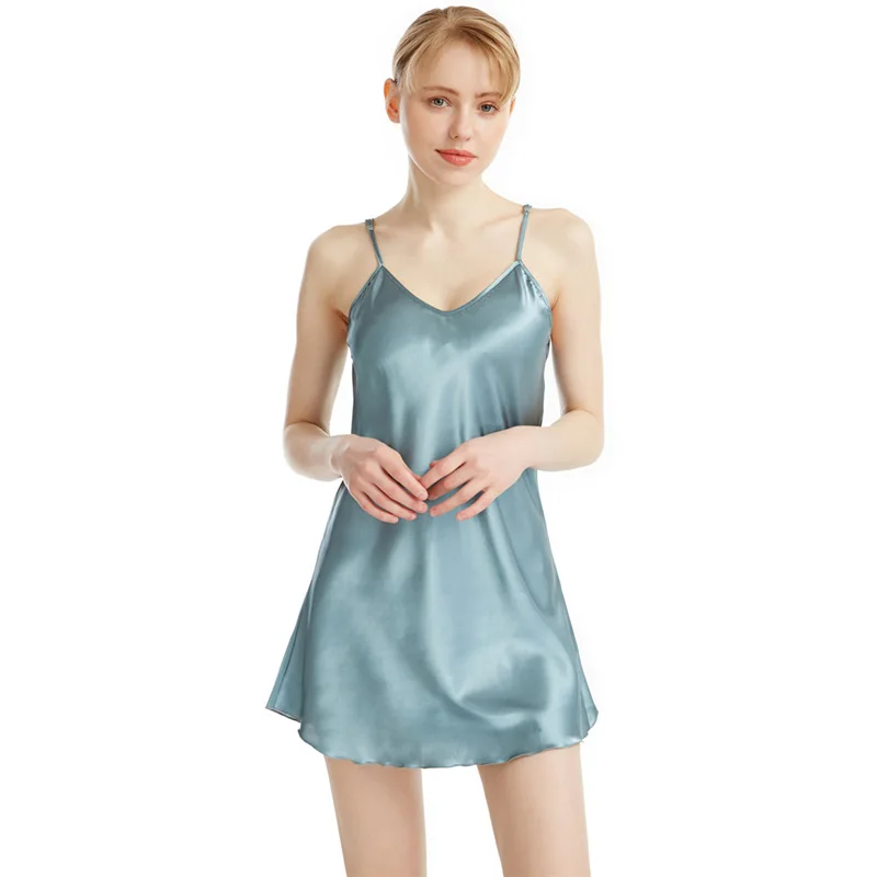 Top Trends: Satin Sleepwear Nightgown Women Sexy Spaghetti Strap Nightdress Intimate Lingerie Soft Sleep Dress Casual Home Dressing Gown Shoppable Styles