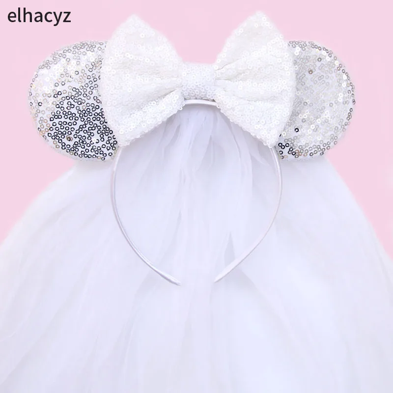 Top Trends: White Day Veil Mouse Ears Bow Hairband Festival Headband Women Single Party Decoration Valentine's Day Girls Hair Accessories Shoppable Styles