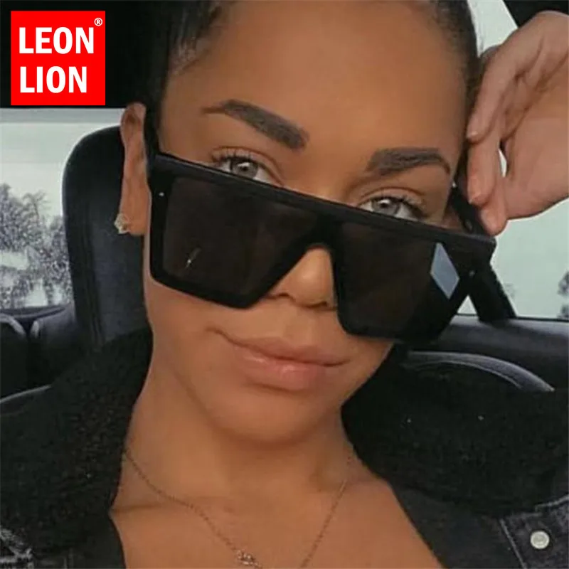 Top Trends: LEONLION Classic Vintage Square Sunglasses Woman Siamese Oversized Sunglasses Woman / Men Retro Sunglasses Lentes De Sol Mujer Shoppable Styles