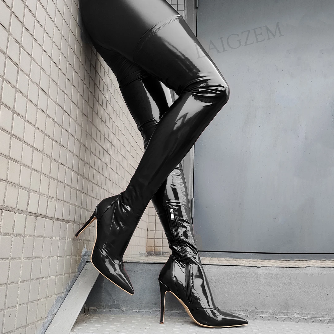 Whisper Over the Knee Boots | Silver | Fashionkind