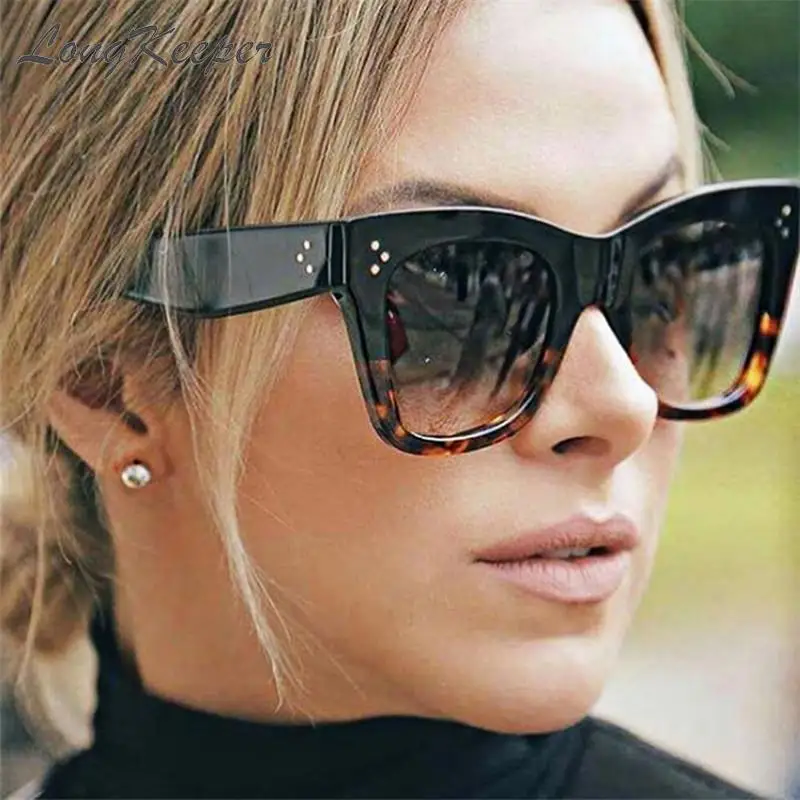 Top Trends: 2020 Square Sunglasses Women Big Size Eyewear Lunette Femme Luxury Brand Sunglasses Women Vintage Rivet Sun Glasse UV400 Shoppable Styles