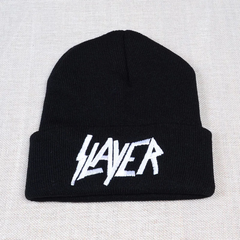 Top Trends: New SLAYER Rock Cap Men Women Warm Winter 100% Cotton Knitted Hat Embroidery Letter Style Hip Hop Skullies Beanies Ski Cap Shoppable Styles