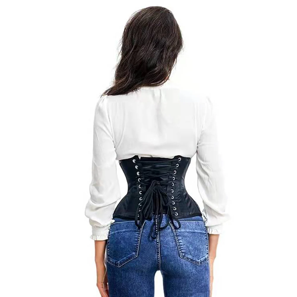 Top Trends: 14 Steel Bone Waist Trainer / Control Short Corset Women Sexy Underwear Lace Ups Shape Body Lingerie Slimming Belt Winter Bustiers Shoppable Styles - Image 5