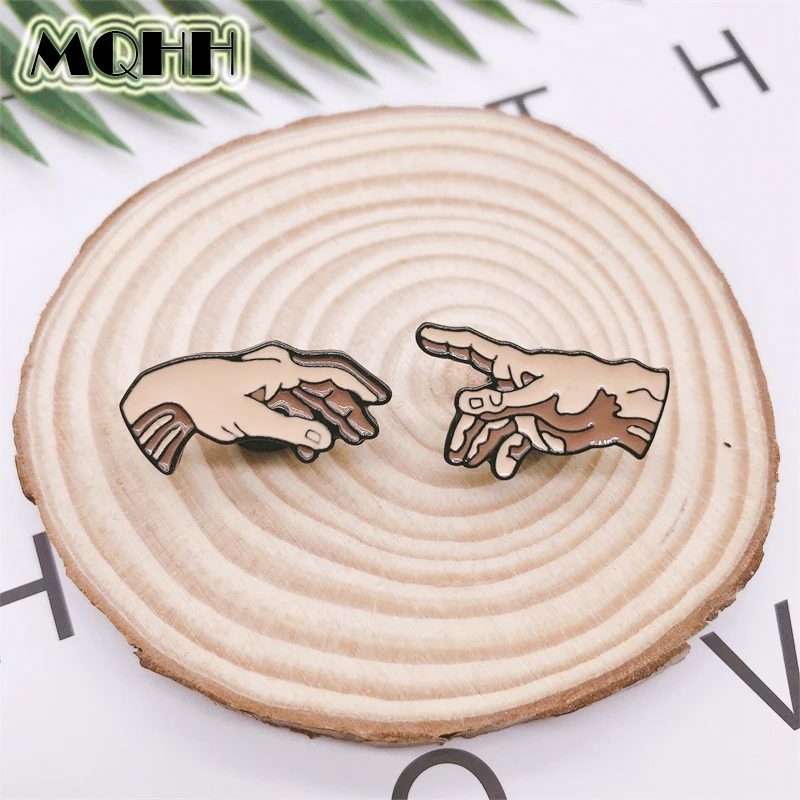 Top Trends: Cartoon Fun Gesture Holding Hands Fun Enamel Brooch Pin Custom Alloy Badge Clothes Bags Accessories Jewelry Gifts For Couples Shoppable Styles