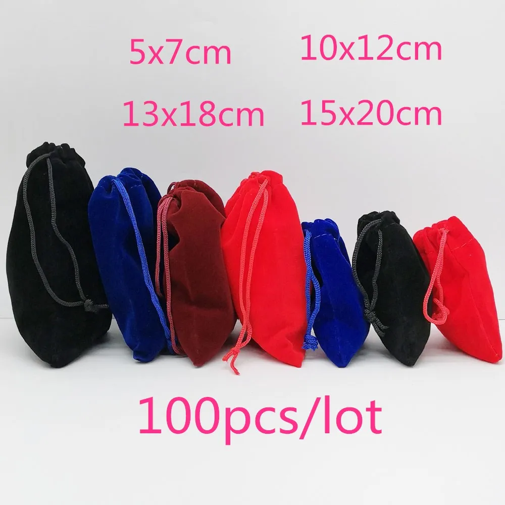 Top Trends: 100pcs Velvet Pouch Velvet Bag Drawstring Jewelry Packaging Bags Jewellery Bag Pouches Jewelry Packaging For Jewelry Pouch 15x20 Shoppable Styles