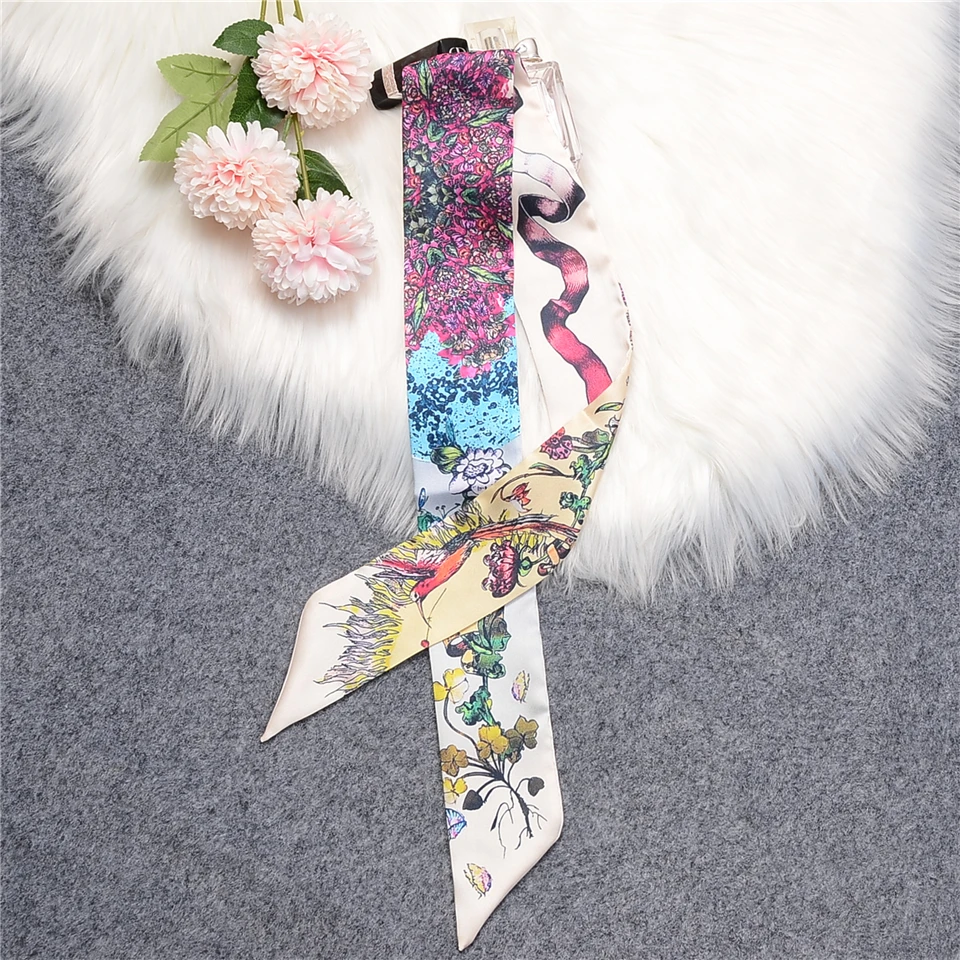 Top Trends: New Tarot Twill 100% Summer Silk Scarf Women Brand Scarf Skinny Hair Bag Scarves Design Wrist Towel Foulard Neckerchief Headband Shoppable Styles - Image 2