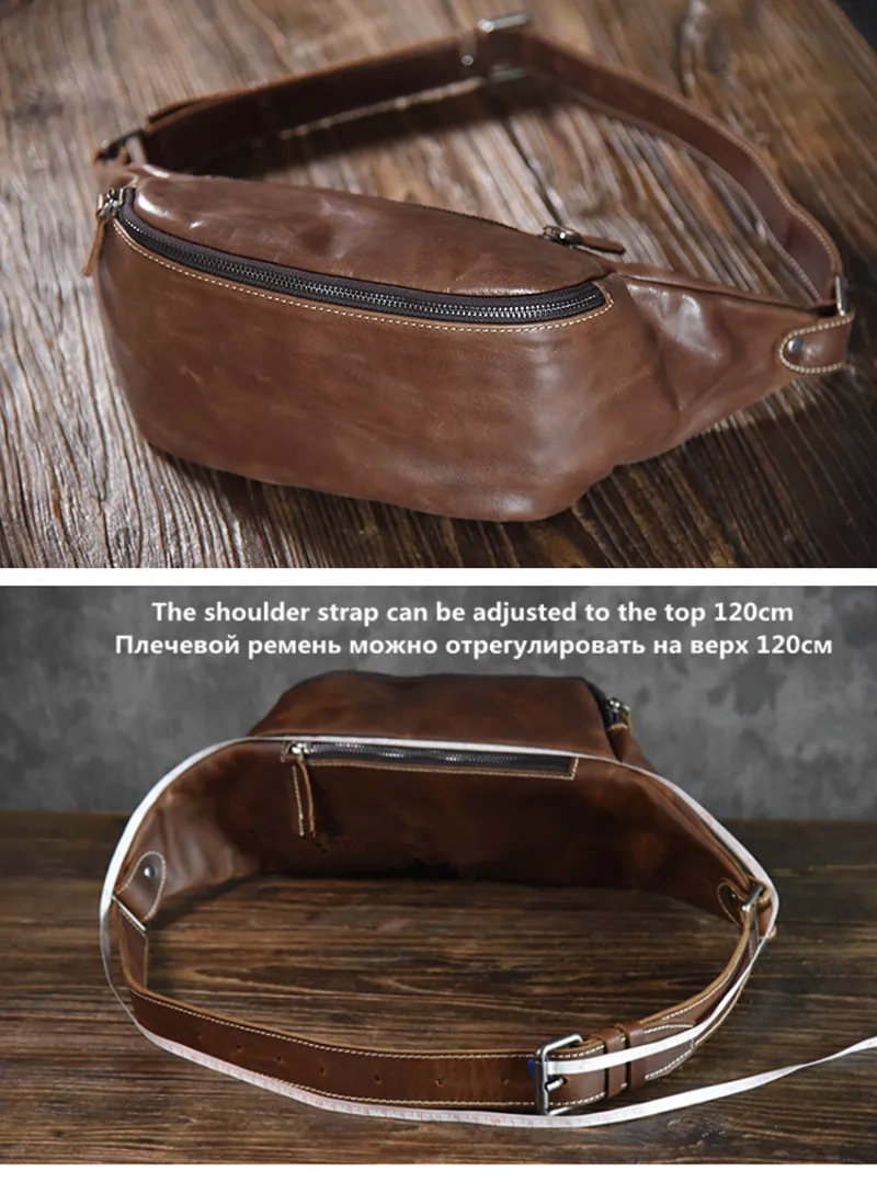 Top Trends: PNDME High Quality Cowhide Simple Vintage Chest Bag Genuine Leather Men's Shoulder Messenger Belt Bag Casual Sports Waist Packs Shoppable Styles - Image 4