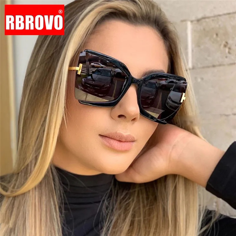 Top Trends: RBROVO Oversized Sunglasses Women 2023 High Quality Eyeglasses Women Vintage Glasses Women / Men Luxury Brand Oculos De Sol Gafas Shoppable Styles