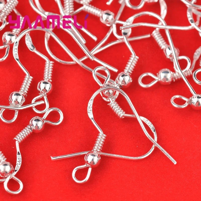 Top Trends: Shining Earring Making 200PCS Wholesale 18mm 925 Sterling Silver Earring French Hooks Beaded Ball Jewelry Accessory Findings Shoppable Styles