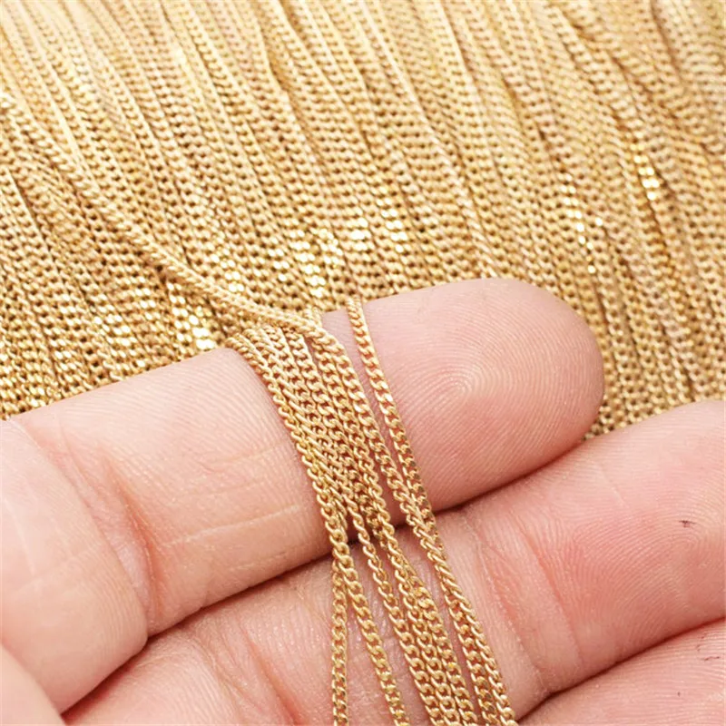 Top Trends: Real 14K Gold Filled Curb Chain 1MM / 1.2MM / 1.5MM Chain Necklace Gold Jewelry Minimalist Gold Filled Chain DIY Jewelry Shoppable Styles