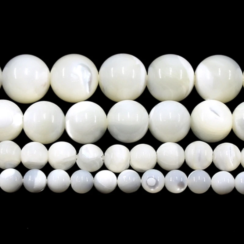 Top Trends: Natural White Mother Of Pearl Trochus Shell Beads 4 / 6 / 8 / 10 / 12Mm 15Inch Round Loose Beads For Jewelry Making Bracelets Necklace Shoppable Styles