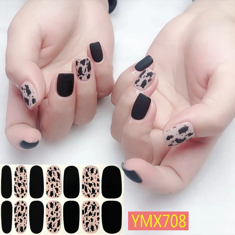 Top Trends: Baking Free Leopard Print Pattern Full Cover Nail Stickers Nail Polish Nail Decoration Self Adhesive Decals Sliders Manicuring Shoppable Styles - Image 5