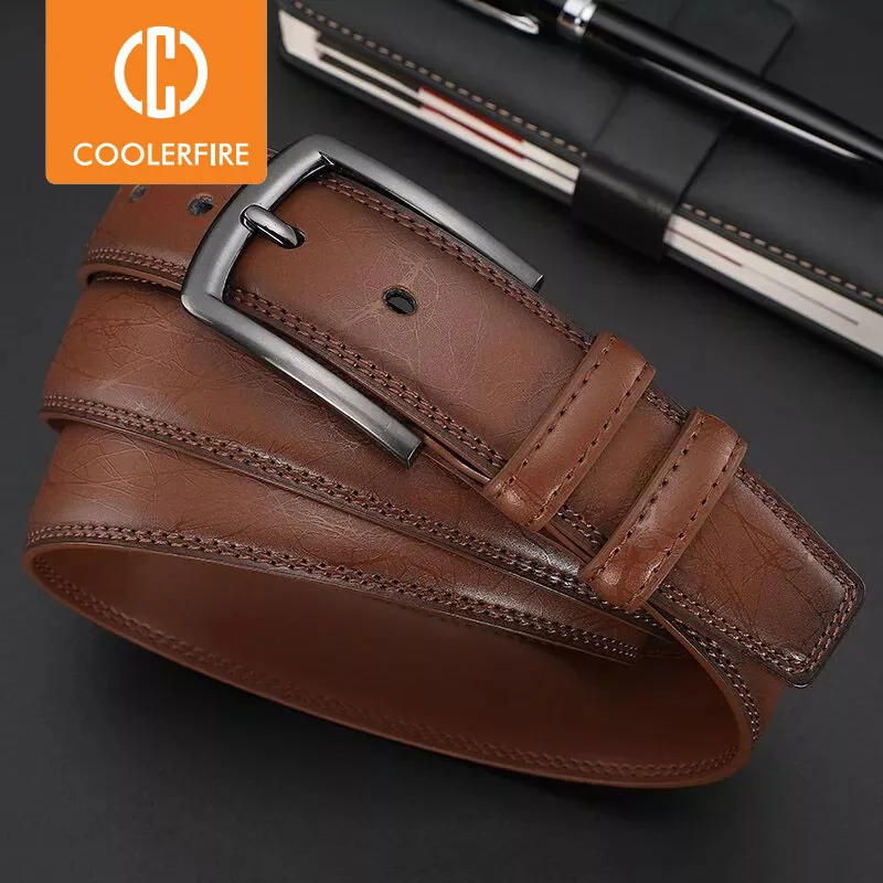 Top Trends: New Fashion Men&#039;s Genuine Leather Belts Designer Belt For Man Pin Buckle With Leather Strap Business Dress Male Belts HQ091 Shoppable Styles