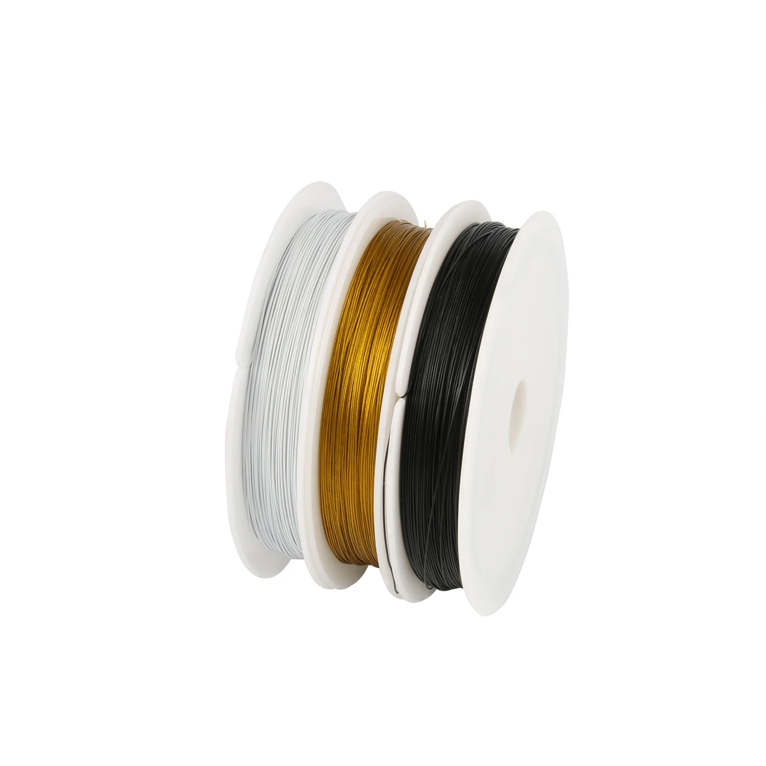 Top Trends: 1 Roll 0.3 / 0.38 / 0.45mm Gold Black White Resistant Strong Line Stainless Steel Wire Tiger Tail Beading Wire For Jewelry Making Shoppable Styles - Image 6