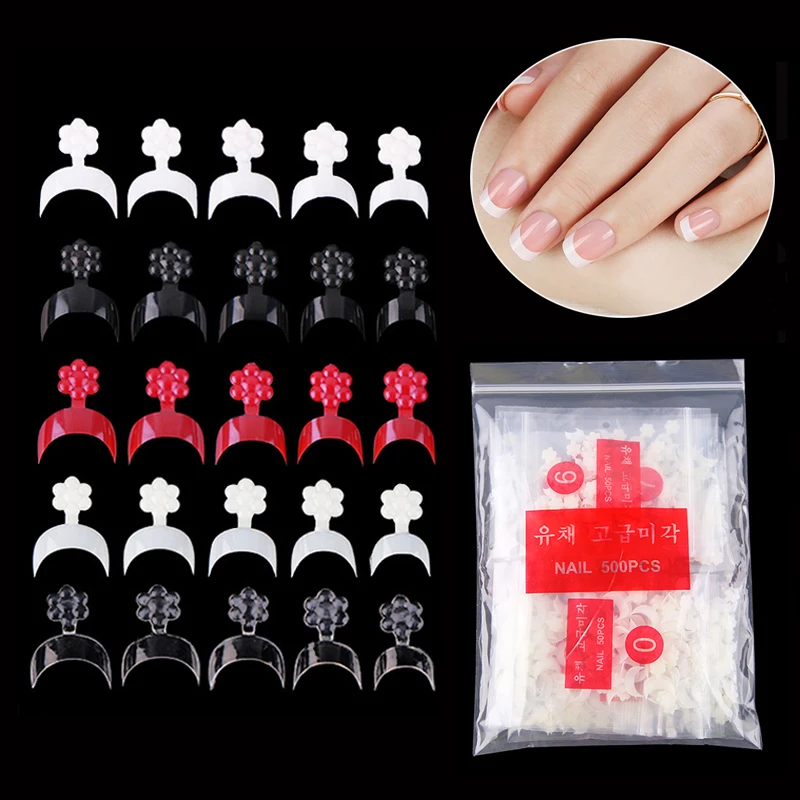 Top Trends: 500 PCS / Bag Professional Acrylic French Nail Tips White / Nature / Clear Half Cover Artificial French False Nail UV Gel Polish Tools Shoppable Styles