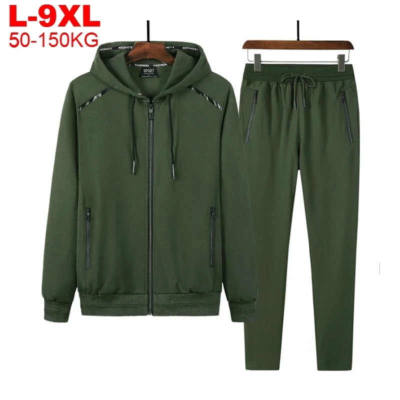 Top Trends: Spring Autumn Sports Suit Plus Size Men Track Suit Trade Sportswear Men&#039;s Running Sweatsuit Sets 9XL 8XL 7XL Jogger Men Big Size Shoppable Styles