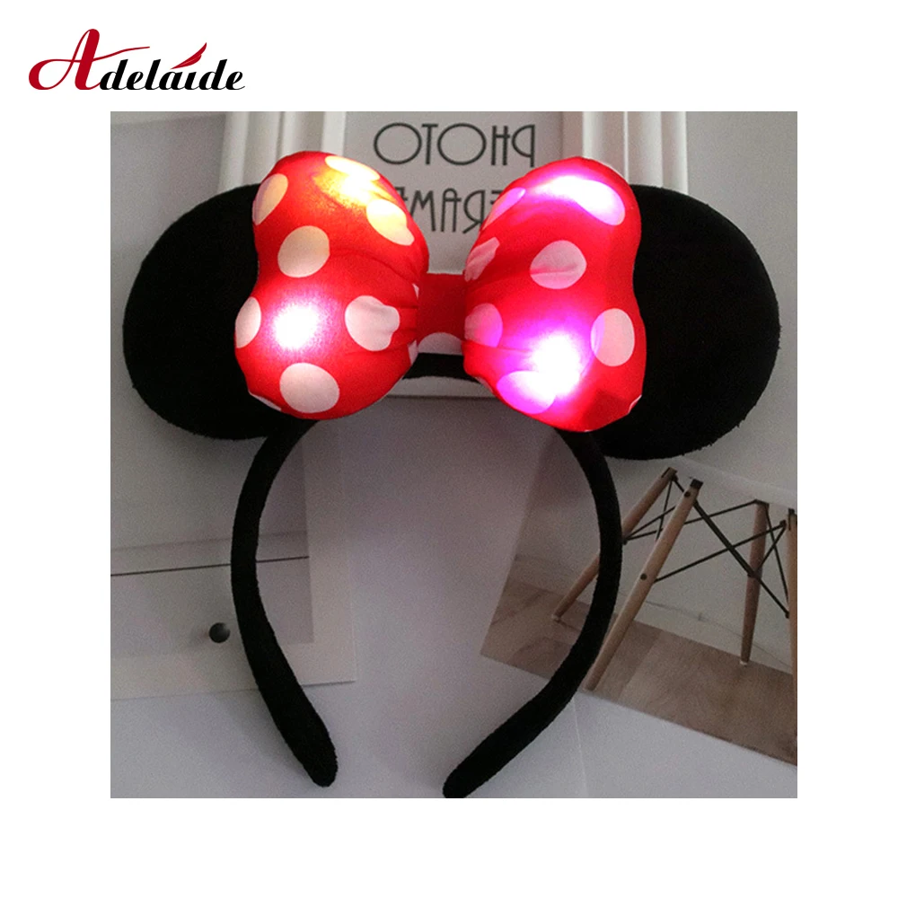 Top Trends: 1PC LED Headband Minnie Bows Ears Luminous Headband Accessories Flash Children LED Lights Hair Accessories Colorful Lights Toys Shoppable Styles