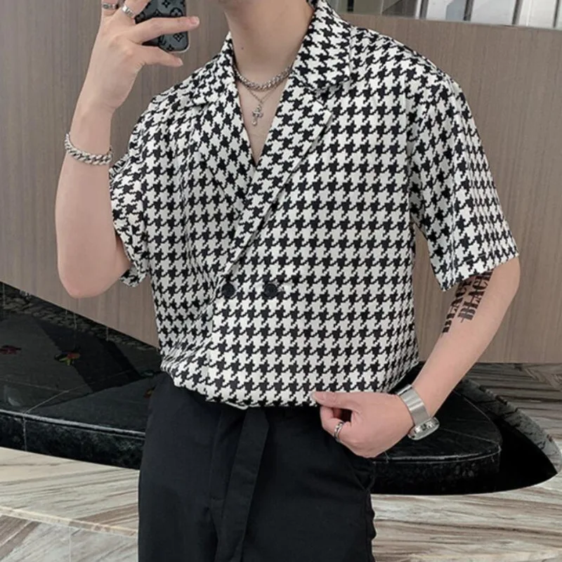 Top Trends: Summer Short-sleeved Shirts Men Fashion Retro Plaid Shirts Men Streetwear Korean Loose Casual Shirts Mens Dress Shirts M-2XL Shoppable Styles - Image 5