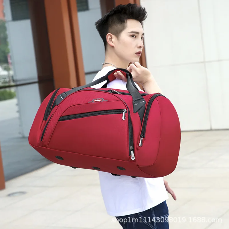 Top Trends: 2021 New Men Travel Bag Large Capacity Portable Handbag Quality Nylon Shoulder Bags Casual Duffel Bag Solid Luggage Bags XA414F Shoppable Styles - Image 2