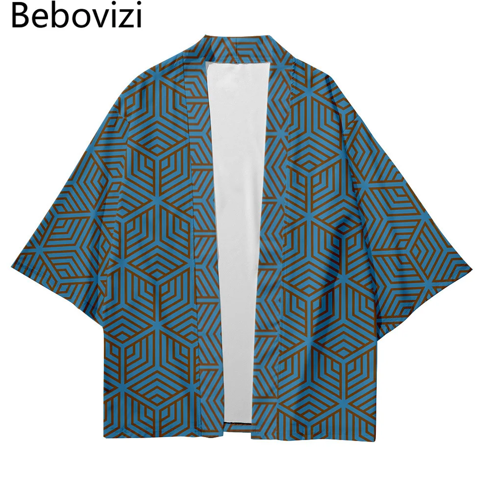 Top Trends: Streetwear Men Women Cardigan Haori Yukata Tops Robe Clothes Plus Size Fashion Geometric Patterns Beach Japanese Style Kimono Shoppable Styles