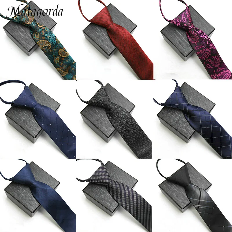 Top Trends: 48*7cm High-end Suit Business Zipper Tie For Man 1200 Pins Polyester Neck Tie Striped Solid Color Grid Flower Neck Ties Shoppable Styles