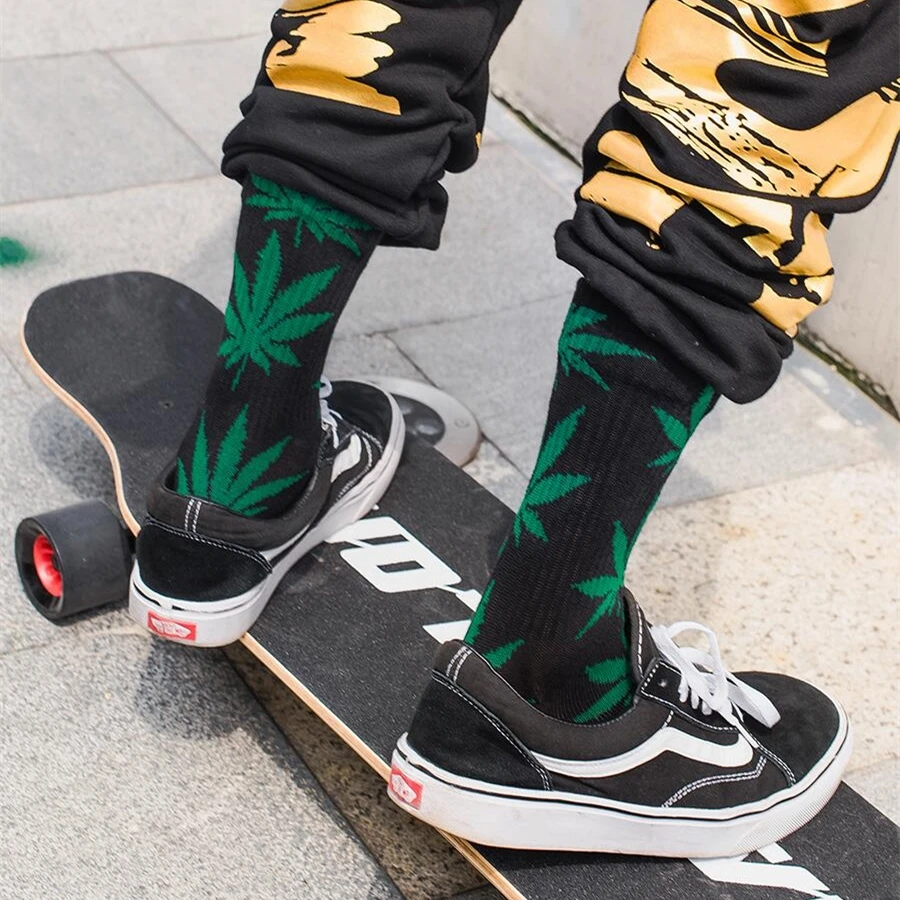 Top Trends: Fashion High Quality Cotton Socks Hemp Leaf Maple Leaf Casual Long Weed Crew Socks Street Fashion Skateboard Hip Hop Socks Shoppable Styles