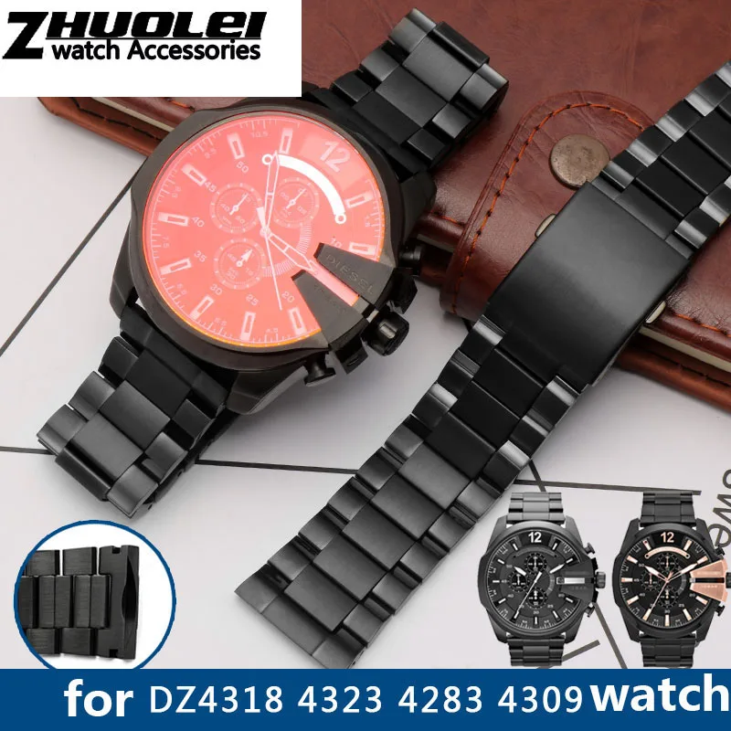 Top Trends: High Quality Strap For Diesel DZ4318 4323 4283 4309 Original Style Stainless Steel Watchband Male Large Watch Case Bracelet 26m Shoppable Styles